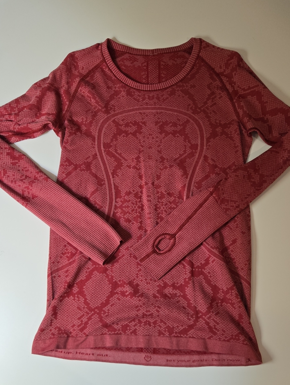 lululemon athletica Seamless Long Sleeve Snake Print Top in Red